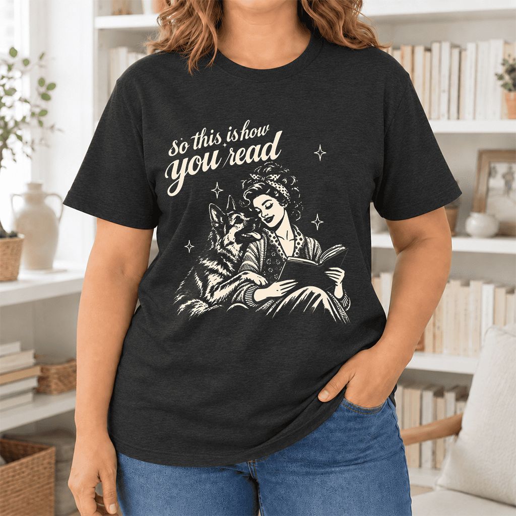So This Is How You Read Ultra-Soft Cotton T-Shirt | Dog Mom Reader Gift Black Heather