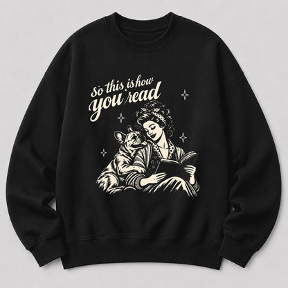 How You Read French Bulldog Printed Sweatshirt | Dog Lover Reader Gift Black