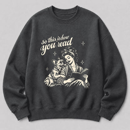 How You Read French Bulldog Printed Sweatshirt | Dog Lover Reader Gift Dark Heather