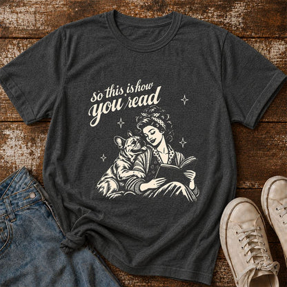How You Read French Bulldog Printed T-Shirt | Dog Lover Reader Gift Dark Heather