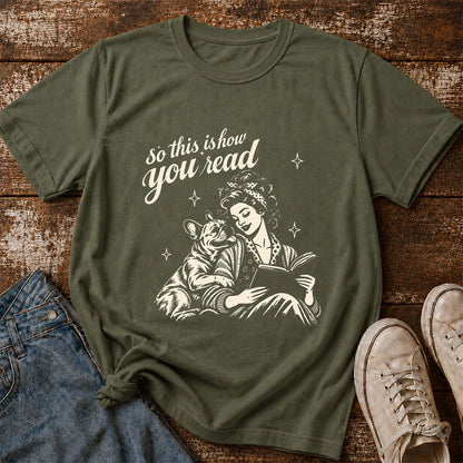 How You Read French Bulldog Printed T-Shirt | Dog Lover Reader Gift Military Green