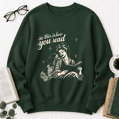How You Read German Shorthaired Pointer Printed Sweatshirt | Reader Gift Forest Green