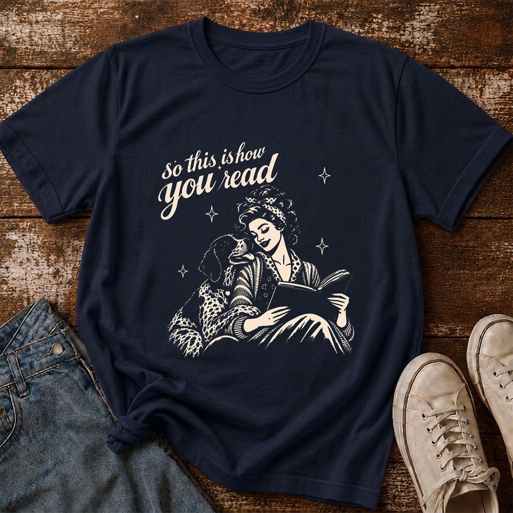 How You Read German Shorthaired Pointer Printed T-Shirt | Reader Gift Navy