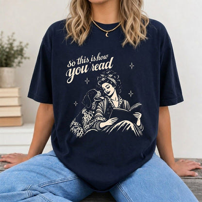 How You Read German Shorthaired Pointer Printed T-Shirt | Reader Gift Navy