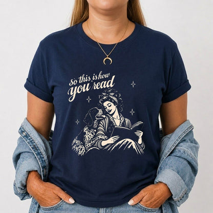 How You Read German Shorthaired Pointer Printed T-Shirt | Reader Gift Navy