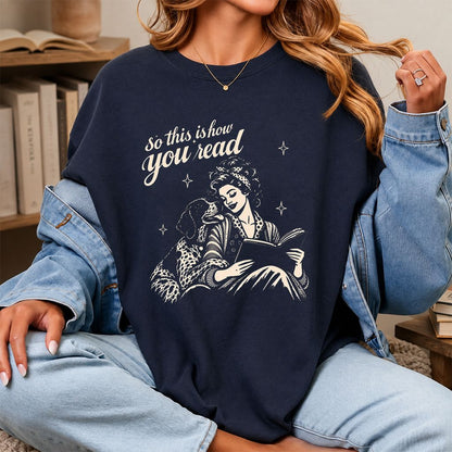 How You Read German Shorthaired Pointer Printed T-Shirt | Reader Gift Navy