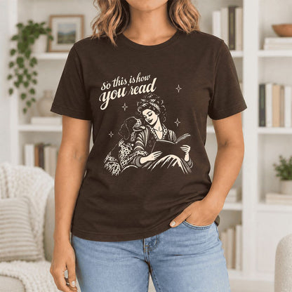 How You Read German Shorthaired Pointer Ultra-Soft Cotton T-Shirt | Reader Gift Brown