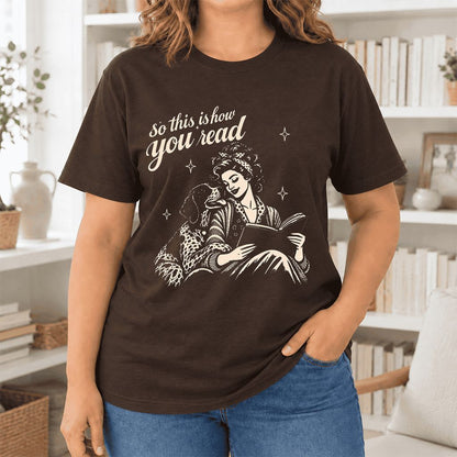 How You Read German Shorthaired Pointer Ultra-Soft Cotton T-Shirt | Reader Gift Brown