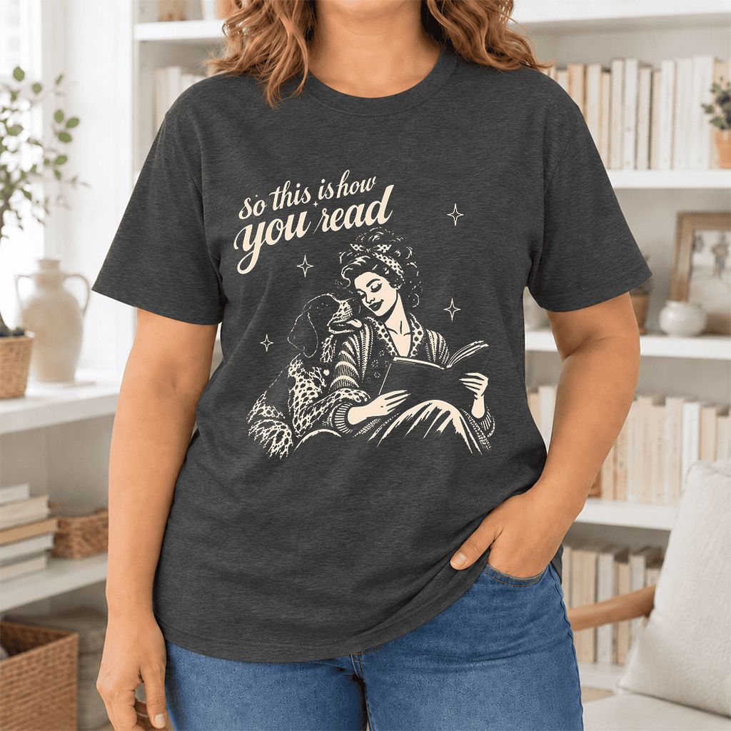 How You Read German Shorthaired Pointer Ultra-Soft Cotton T-Shirt | Reader Gift Dark Grey Heather