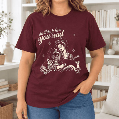 How You Read German Shorthaired Pointer Ultra-Soft Cotton T-Shirt | Reader Gift Maroon