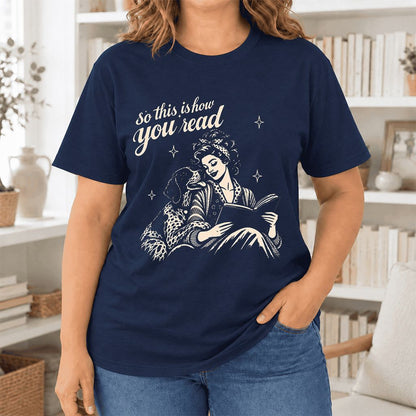 How You Read German Shorthaired Pointer Ultra-Soft Cotton T-Shirt | Reader Gift Navy