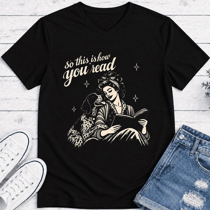 How You Read German Shorthaired Pointer Ultra-Soft V-Neck | Reader Gift Black