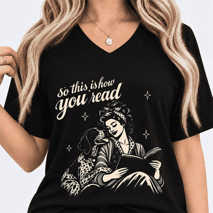 How You Read German Shorthaired Pointer Ultra-Soft V-Neck | Reader Gift Black