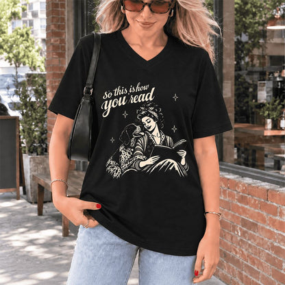 How You Read German Shorthaired Pointer Ultra-Soft V-Neck | Reader Gift Black