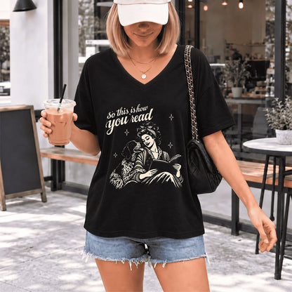 How You Read German Shorthaired Pointer Ultra-Soft V-Neck | Reader Gift Black