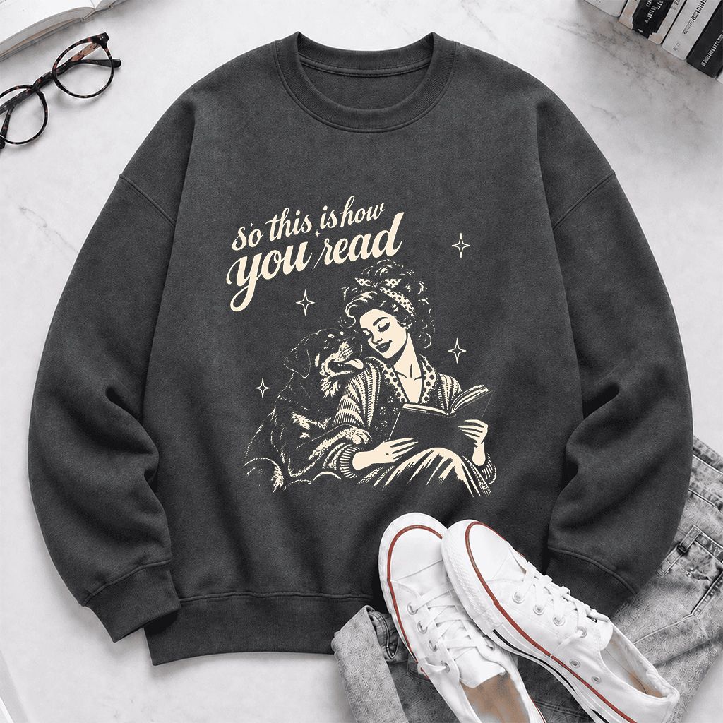 How You Read Rottweiler Printed Sweatshirt | Dog Lover Reader Gift Dark Heather