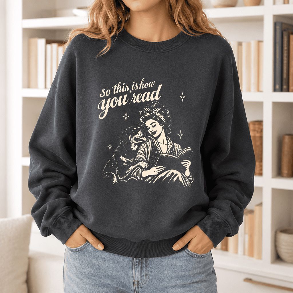 How You Read Rottweiler Printed Sweatshirt | Dog Lover Reader Gift Dark Heather