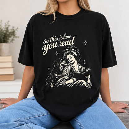 How You Read Rottweiler Printed T-Shirt | Dog Lover Reader Gift Black