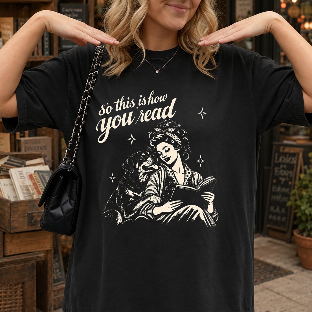 How You Read Rottweiler Printed T-Shirt | Dog Lover Reader Gift Black