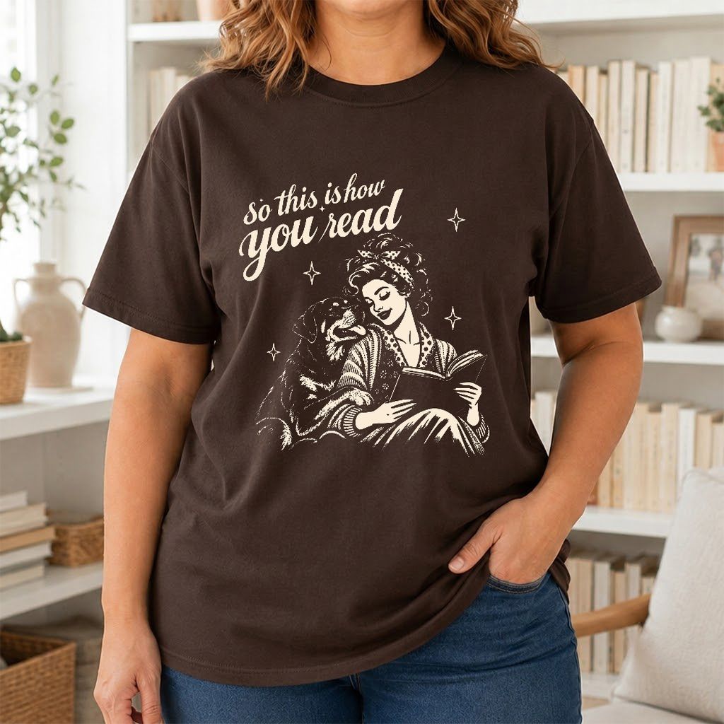 How You Read Rottweiler Printed T-Shirt | Dog Lover Reader Gift Dark Chocolate