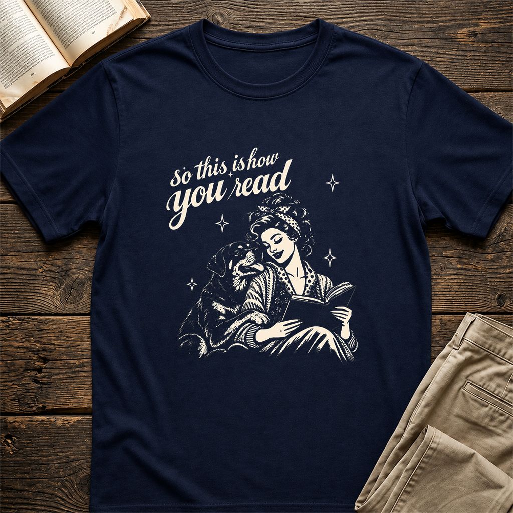 How You Read Rottweiler Printed T-Shirt | Dog Lover Reader Gift Navy
