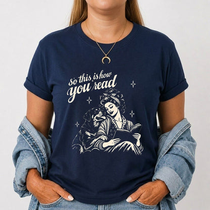 How You Read Rottweiler Printed T-Shirt | Dog Lover Reader Gift Navy