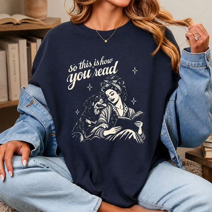 How You Read Rottweiler Printed T-Shirt | Dog Lover Reader Gift Navy
