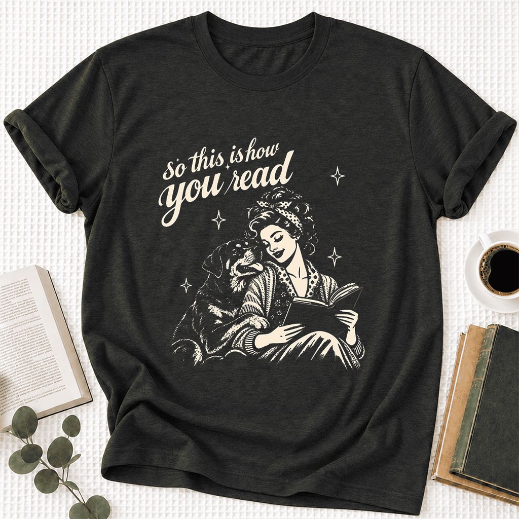 So This Is How You Read Rottweiler Ultra-Soft Cotton T-Shirt | Rader Gift Black Heather