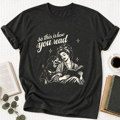 So This Is How You Read Rottweiler Ultra-Soft Cotton T-Shirt | Rader Gift Black Heather