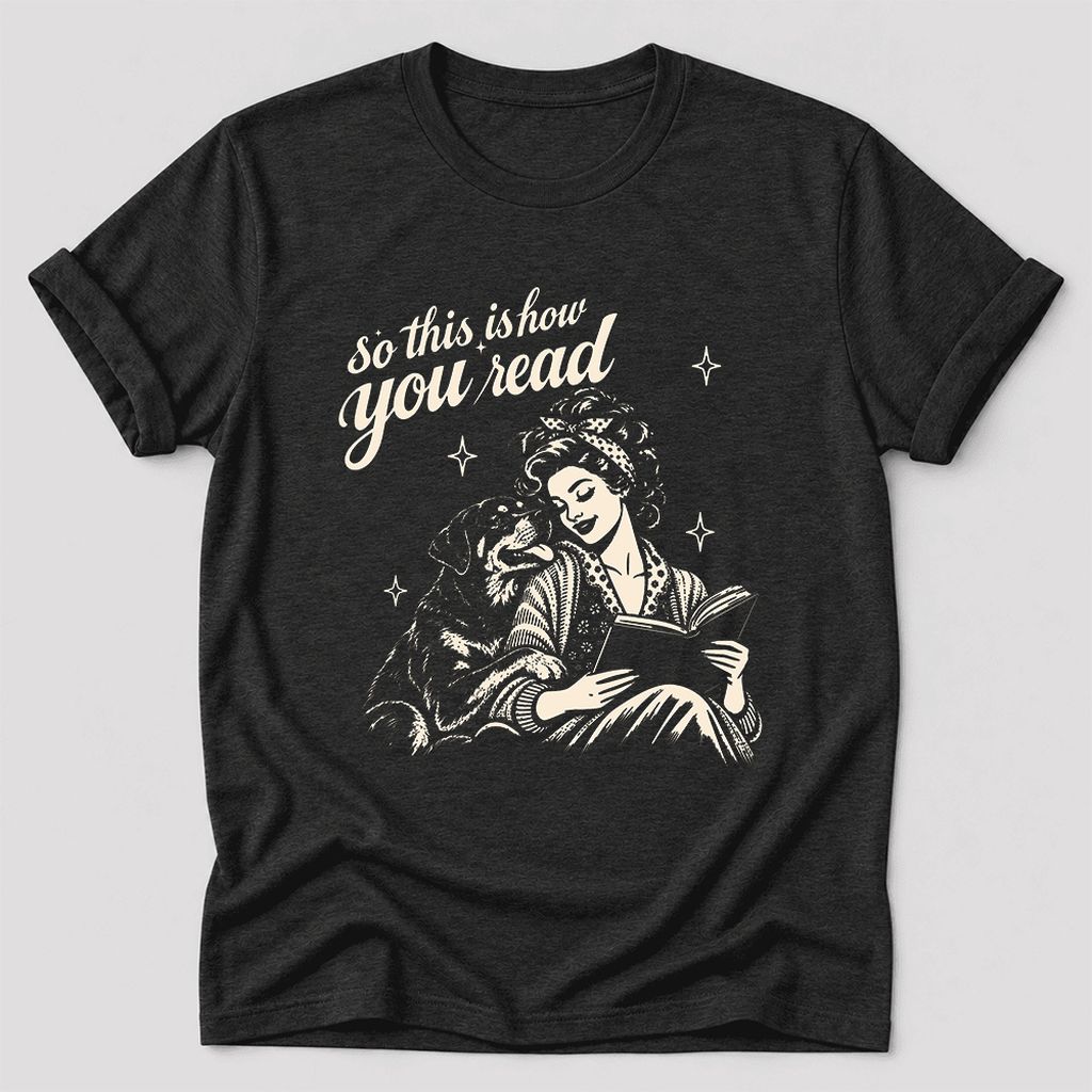So This Is How You Read Rottweiler Ultra-Soft Cotton T-Shirt | Rader Gift Black Heather