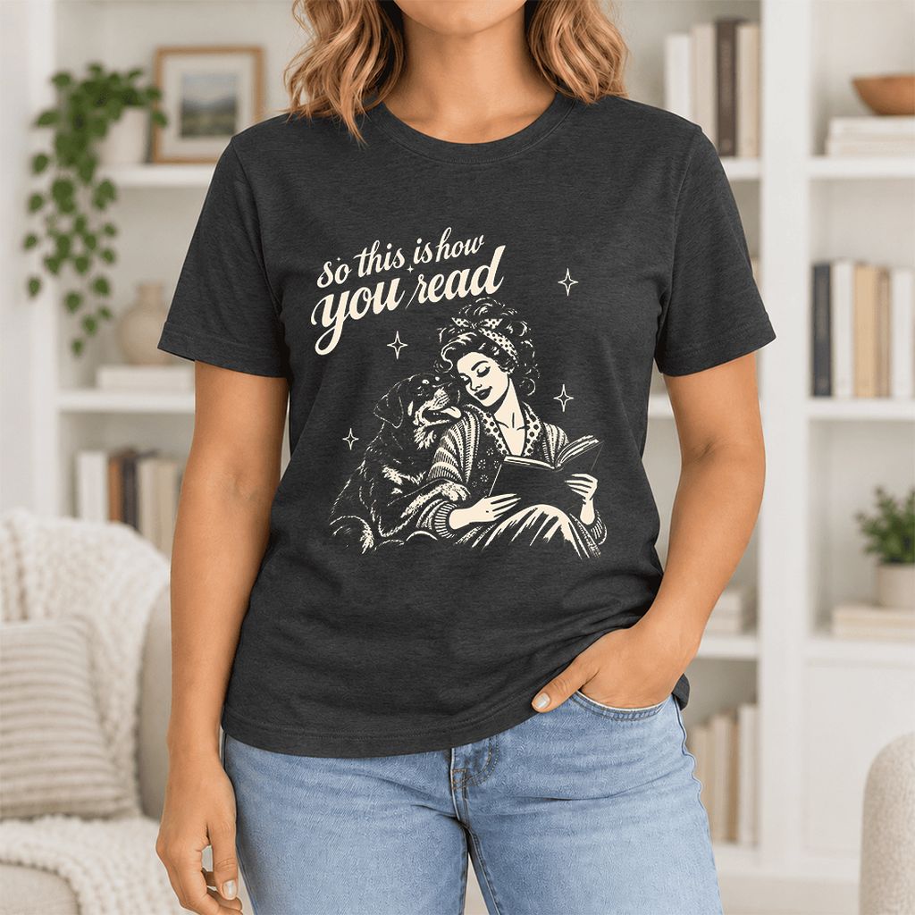 So This Is How You Read Rottweiler Ultra-Soft Cotton T-Shirt | Rader Gift Black Heather
