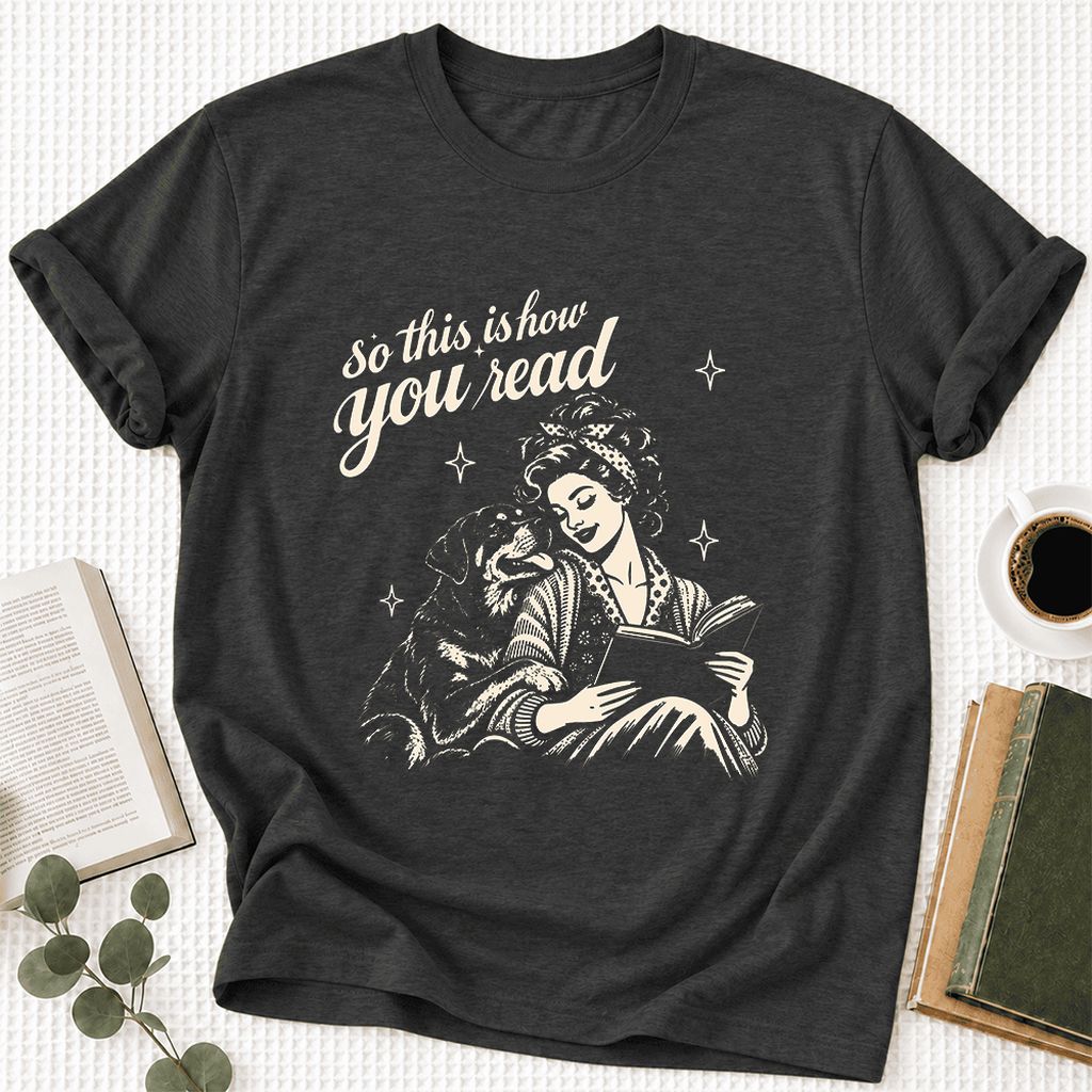 So This Is How You Read Rottweiler Ultra-Soft Cotton T-Shirt | Rader Gift Dark Grey Heather
