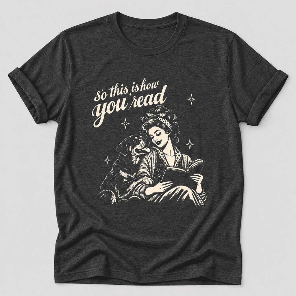 So This Is How You Read Rottweiler Ultra-Soft Cotton T-Shirt | Rader Gift Dark Grey Heather