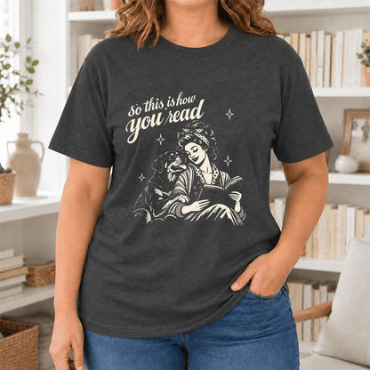 So This Is How You Read Rottweiler Ultra-Soft Cotton T-Shirt | Rader Gift Dark Grey Heather