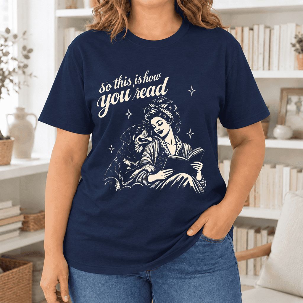 So This Is How You Read Rottweiler Ultra-Soft Cotton T-Shirt | Rader Gift Navy