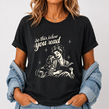 How You Read Dachshund Printed T-Shirt | Dog Lover Reader Gift Black