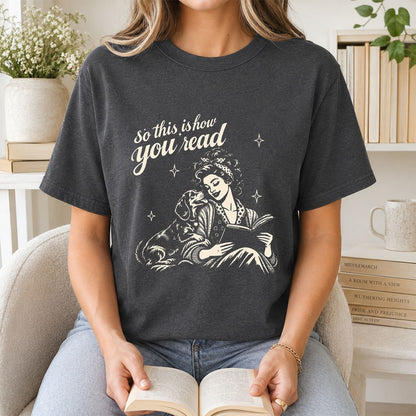 How You Read Dachshund Printed T-Shirt | Dog Lover Reader Gift Dark Heather