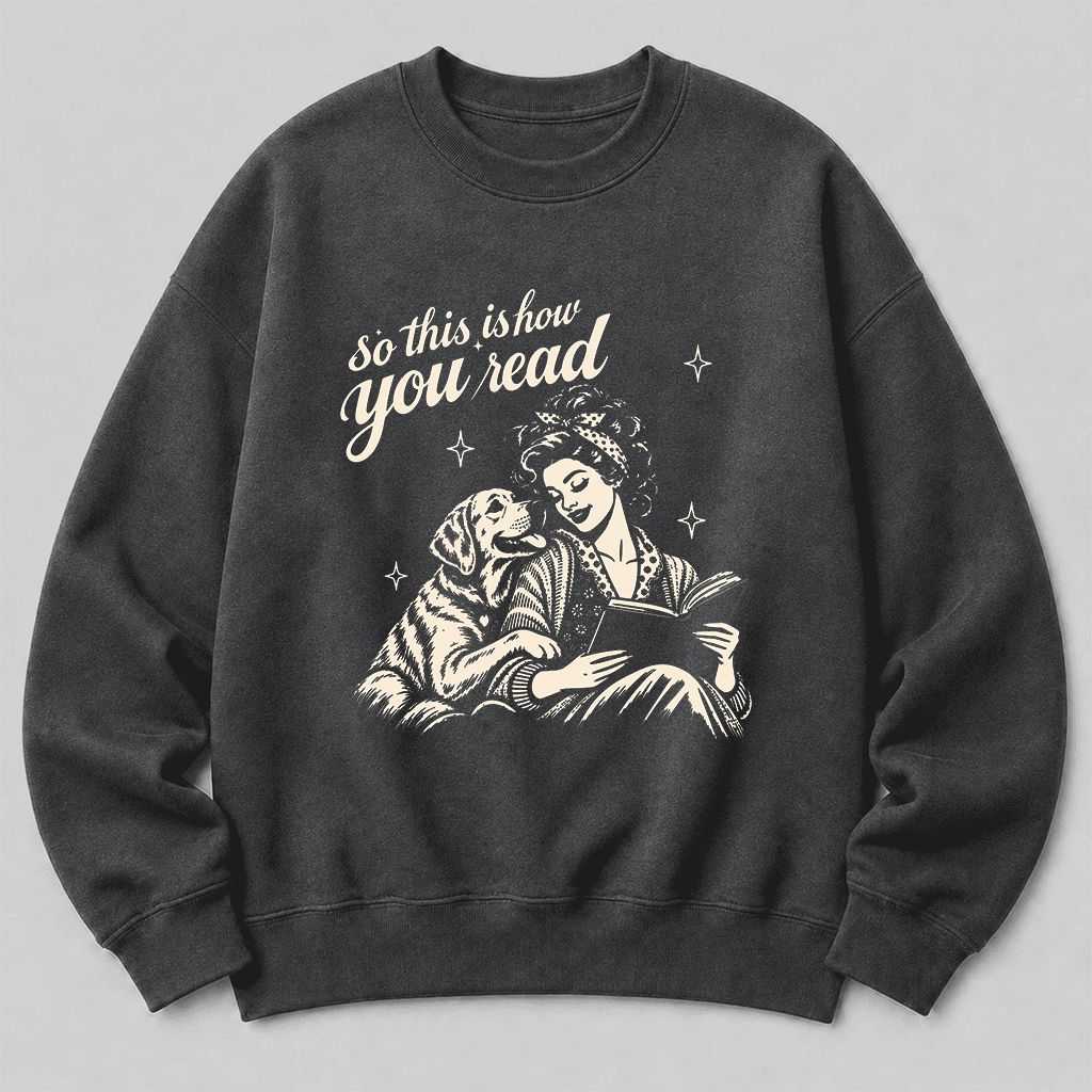 How You Read Labrador Retriever Printed Sweatshirt | Reader Gift Dark Heather