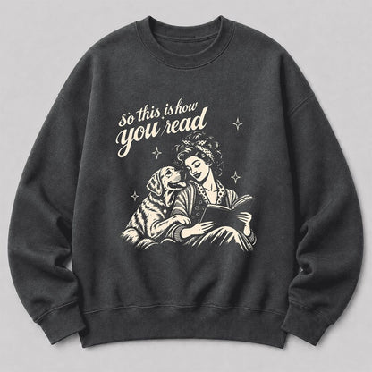 How You Read Labrador Retriever Printed Sweatshirt | Reader Gift Dark Heather