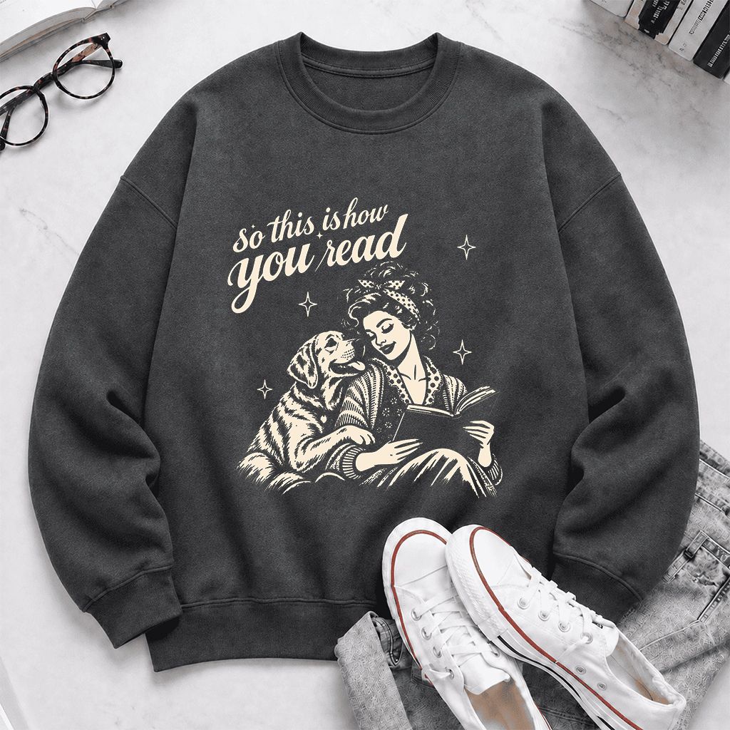 How You Read Labrador Retriever Printed Sweatshirt | Reader Gift Dark Heather