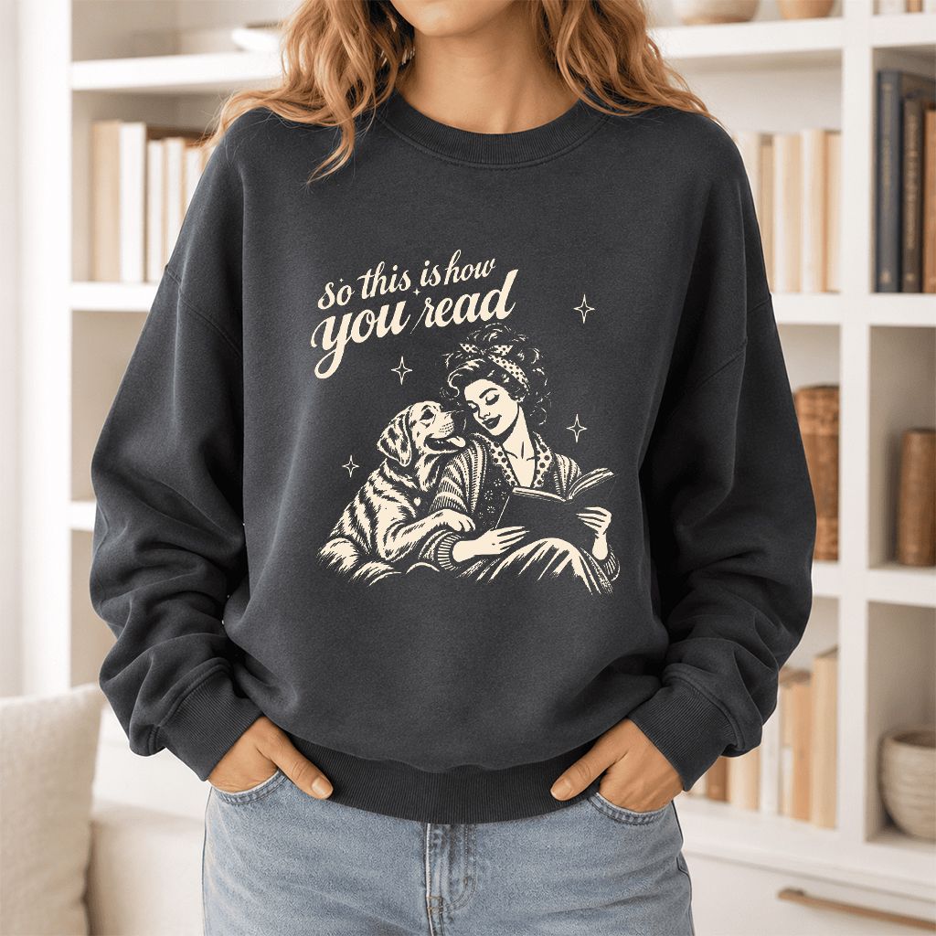 How You Read Labrador Retriever Printed Sweatshirt | Reader Gift Dark Heather