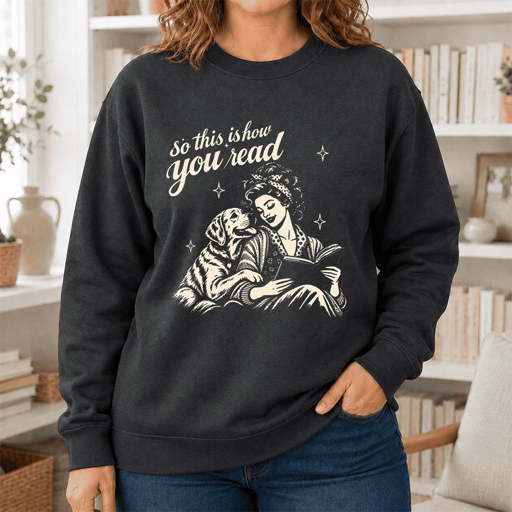 How You Read Labrador Retriever Printed Sweatshirt | Reader Gift Dark Heather
