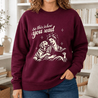 How You Read Labrador Retriever Printed Sweatshirt | Reader Gift Maroon