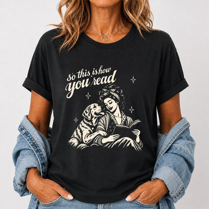 How You Read Labrador Retriever Printed T-Shirt | Reader Gift Black