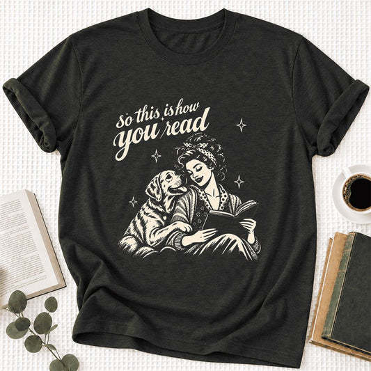 How You Read Labrador Retriever Ultra-Soft Cotton T-Shirt | Reader Gift Black Heather