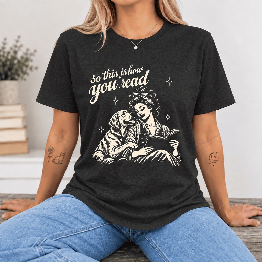 How You Read Labrador Retriever Ultra-Soft Cotton T-Shirt | Reader Gift Black Heather