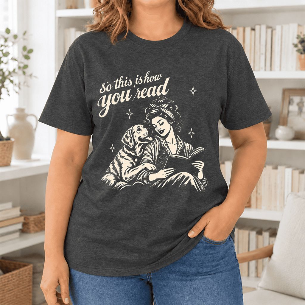 How You Read Labrador Retriever Ultra-Soft Cotton T-Shirt | Reader Gift Dark Grey Heather