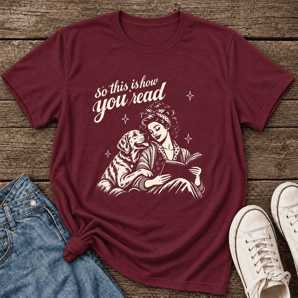 How You Read Labrador Retriever Ultra-Soft Cotton T-Shirt | Reader Gift Maroon