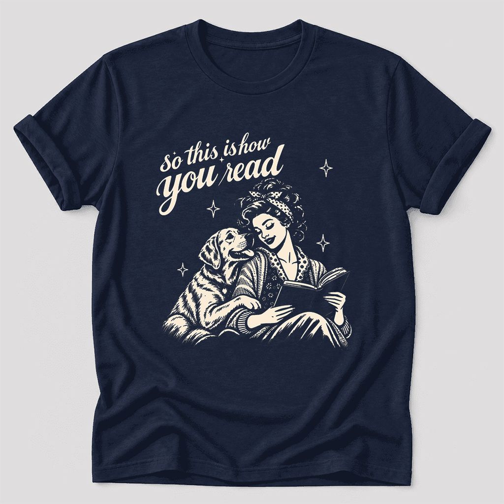 How You Read Labrador Retriever Ultra-Soft Cotton T-Shirt | Reader Gift Navy