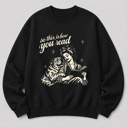 How You Read English Bulldog Printed Sweatshirt | Reader Gift Black